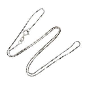 Vintage Italy Sterling Silver 925 1.0mm Box Chain Necklace 18"